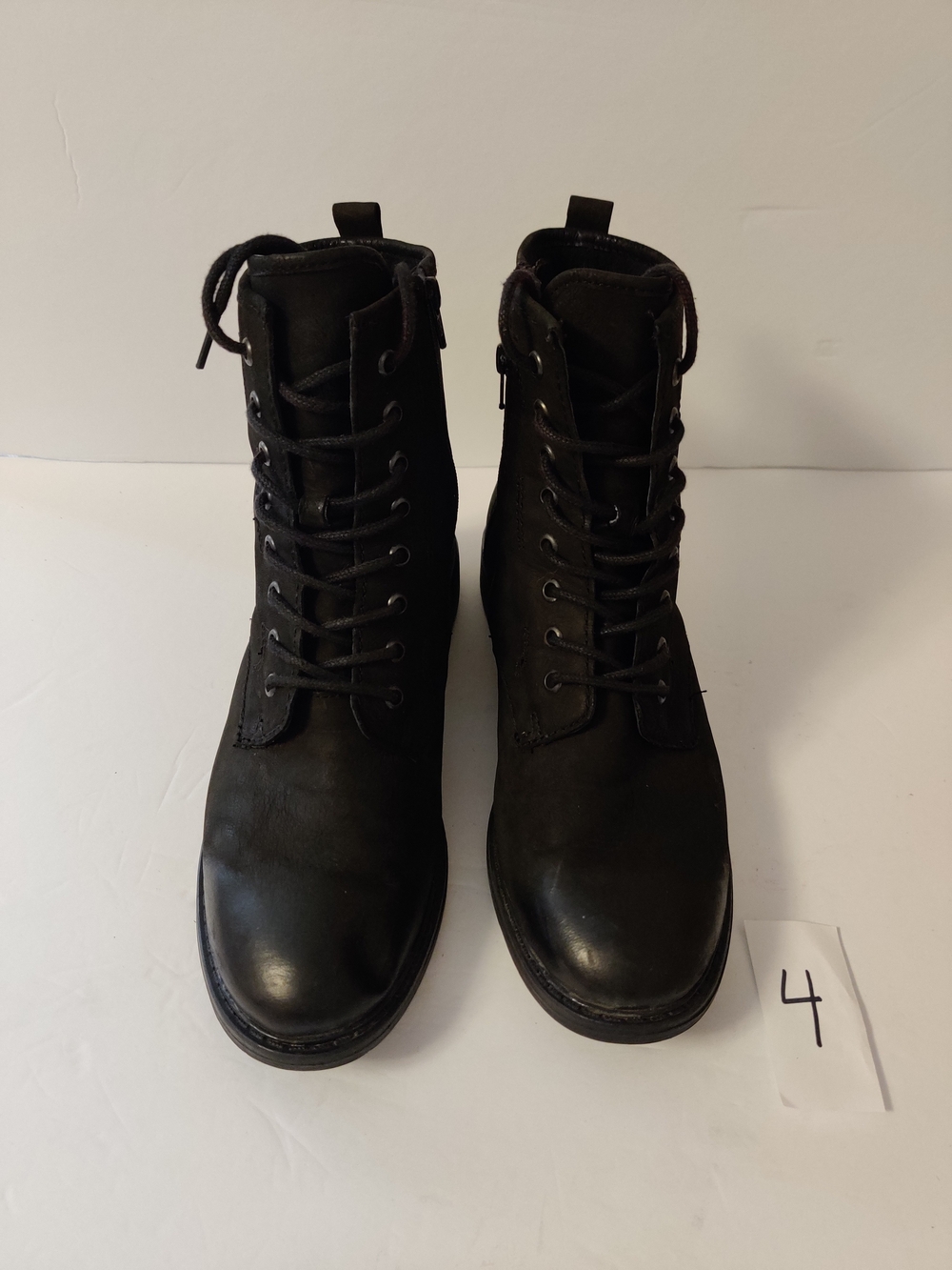 Josef Seibel Black Leather Combat Boots 40 US 9.5